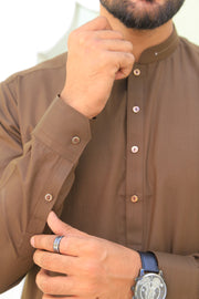 Stitched Brown Kurta Shalwar