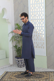 Stitched Navy Blue Kameez Shalwar