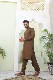 Stitched Brown Kurta Shalwar