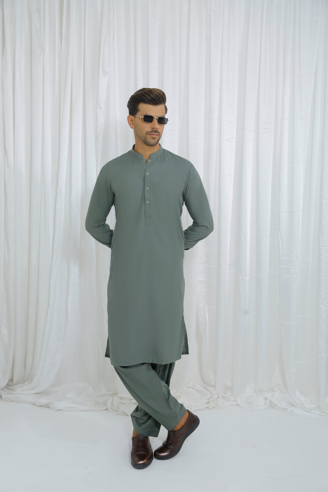 Forest Mist Men's Kurta Shalwar – Sherwani Ban Style