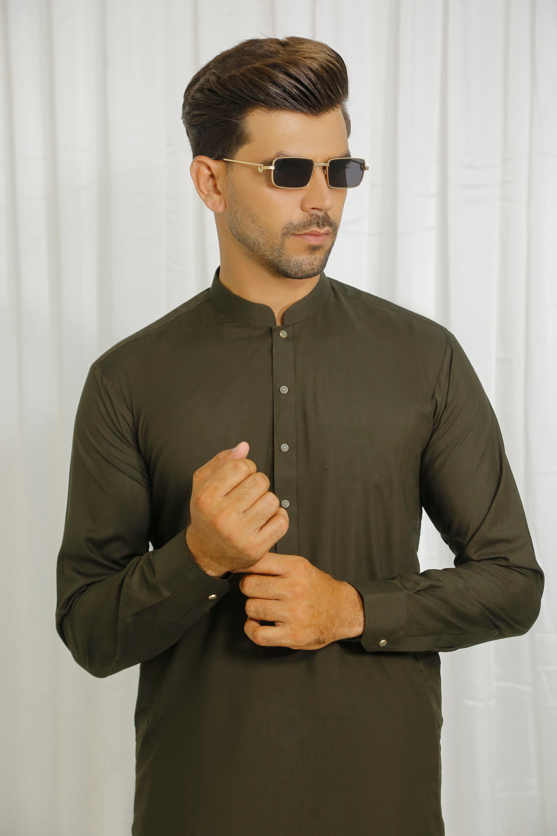Olive Green Men's Kurta Shalwar – Sherwani Ban Style