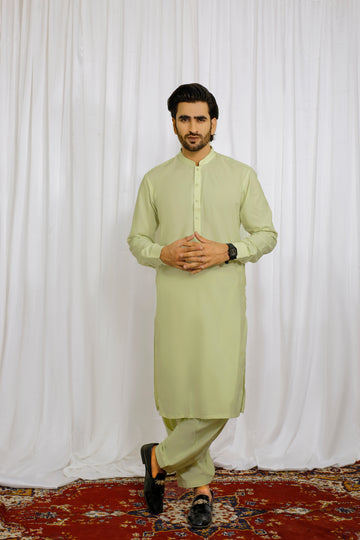 Pistachio Mist Men's Kurta Shalwar – Sherwani Ban Style