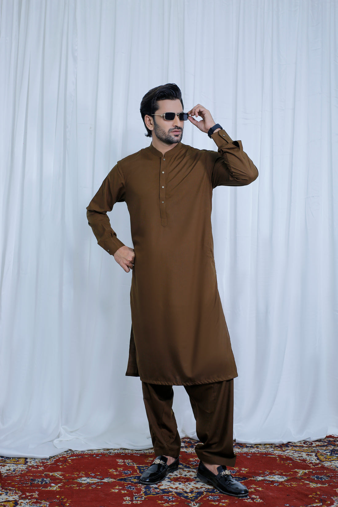 Lisbon Brown Men's Kurta Shalwar – Sherwani Ban Style