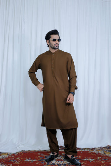 Lisbon Brown Men's Kurta Shalwar – Sherwani Ban Style