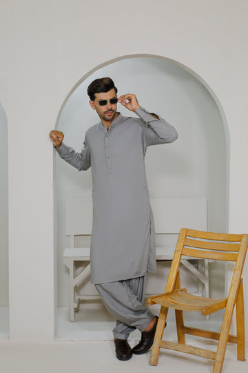 Oslo Grey Men's Kurta Shalwar – Sherwani Ban Style