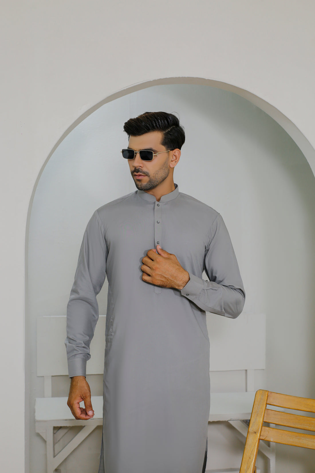 Oslo Grey Men's Kurta Shalwar – Sherwani Ban Style