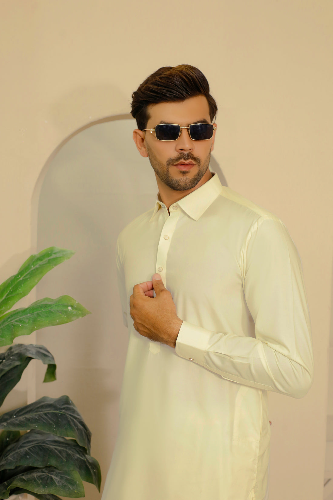 Classic Men's Boski Kurta Shalwar – Shirt Collar Style