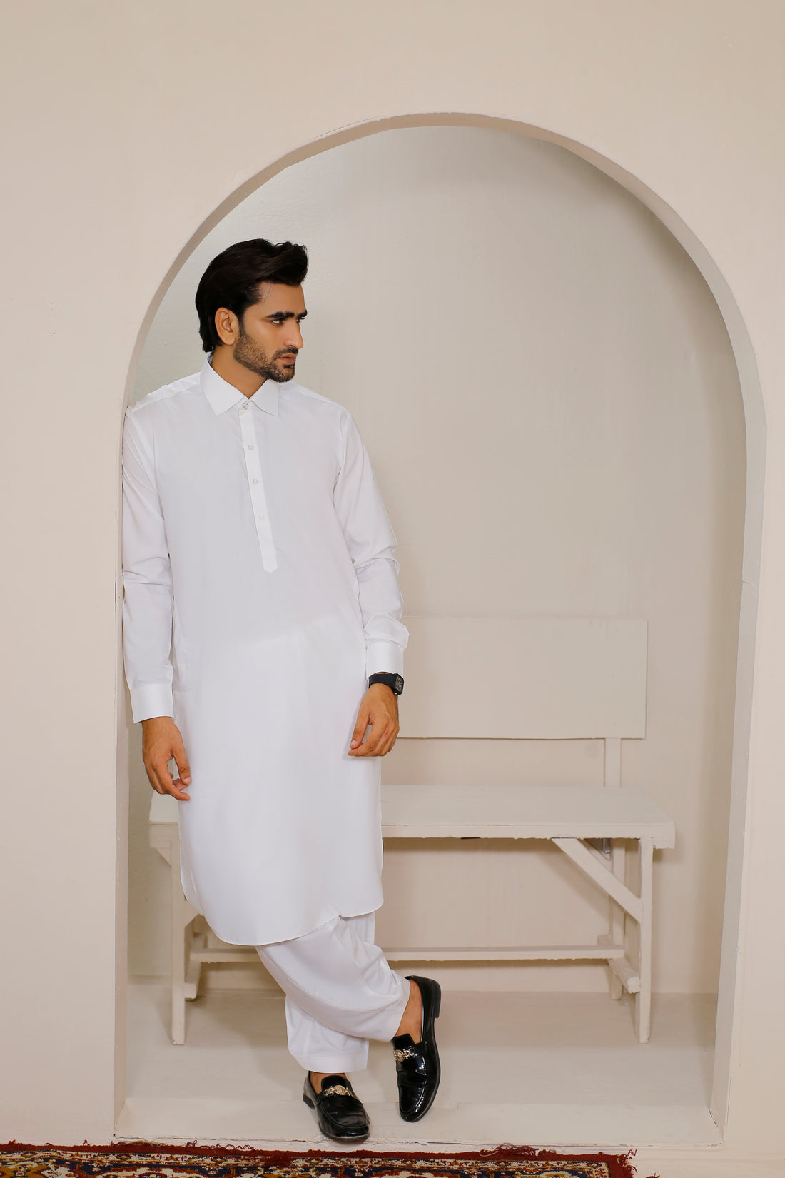 Off-White Men's Kurta Shalwar – Shirt Collar Style