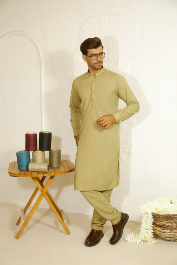 Khaki Men's Kurta Suit – Sherwani Ban Style
