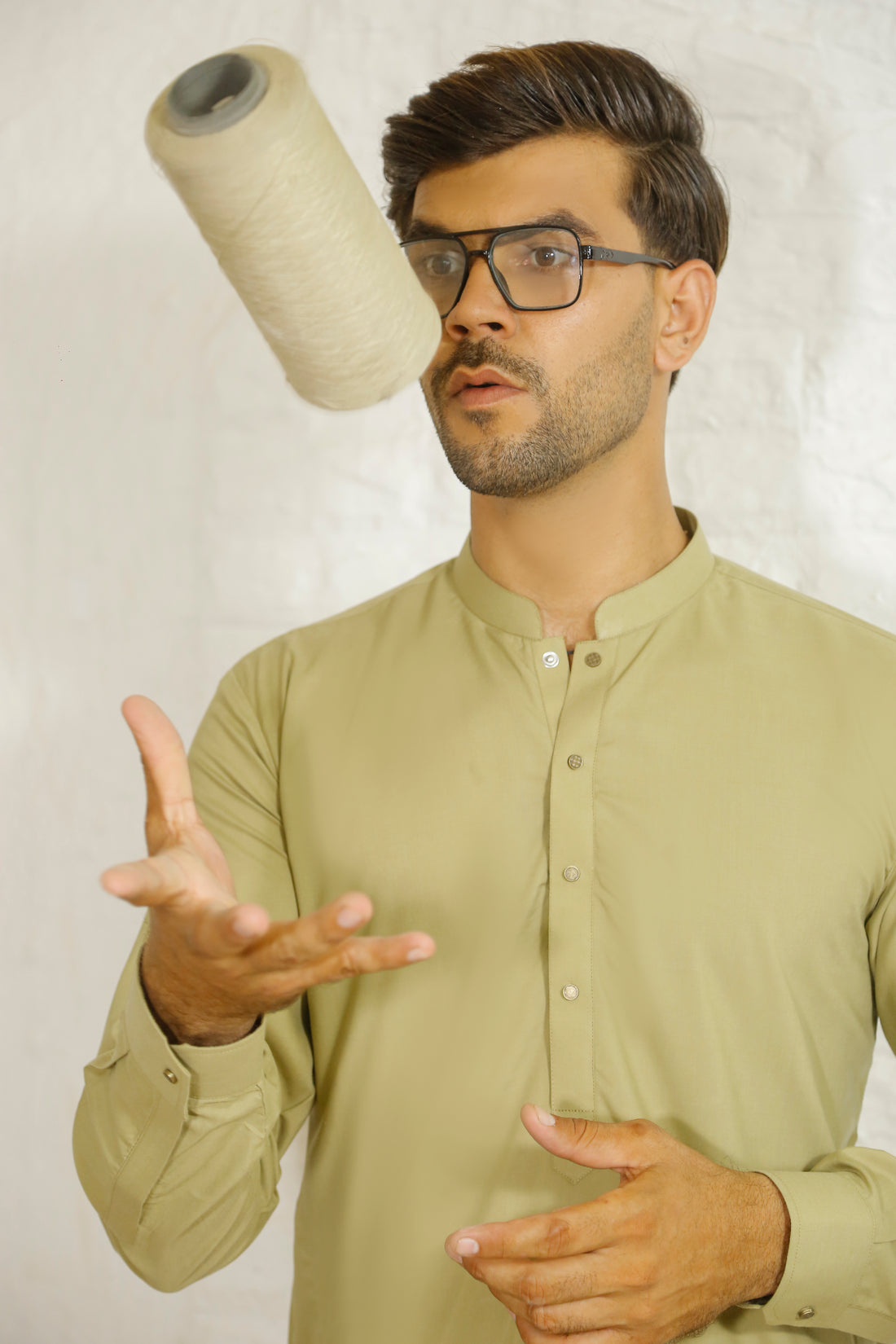 Khaki Men's Kurta Suit – Sherwani Ban Style