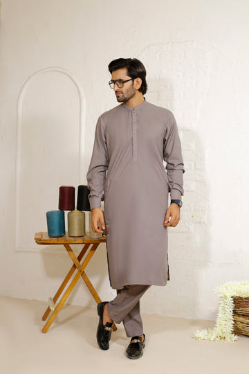 Dust Grey Men's Kurta Trouser – Sherwani Ban Style