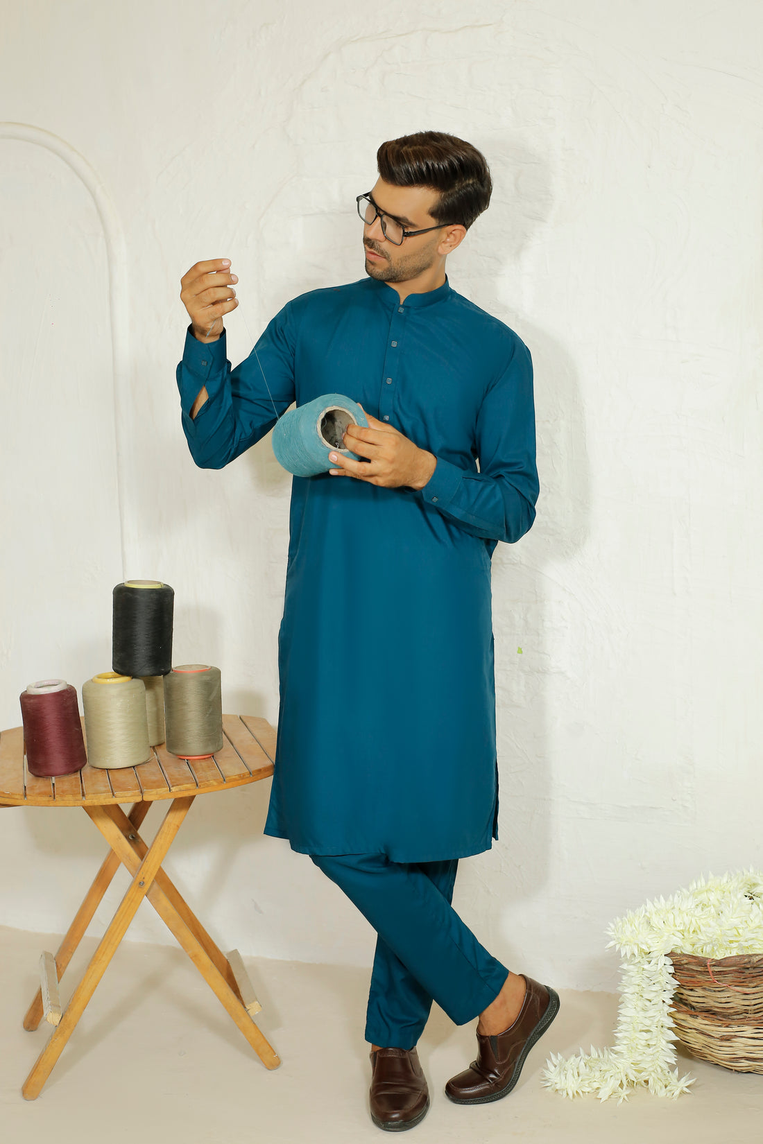 Venice Blue Men's Kurta Trouser – Sherwani Ban Style