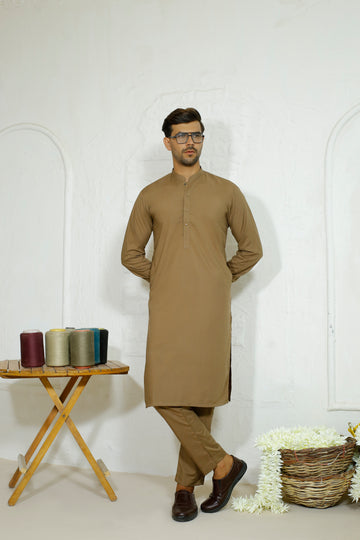 Pale Brown Men's Kurta Trouser – Sherwani Ban Style