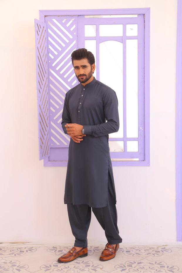 Stitched Grey Kurta Shalwar