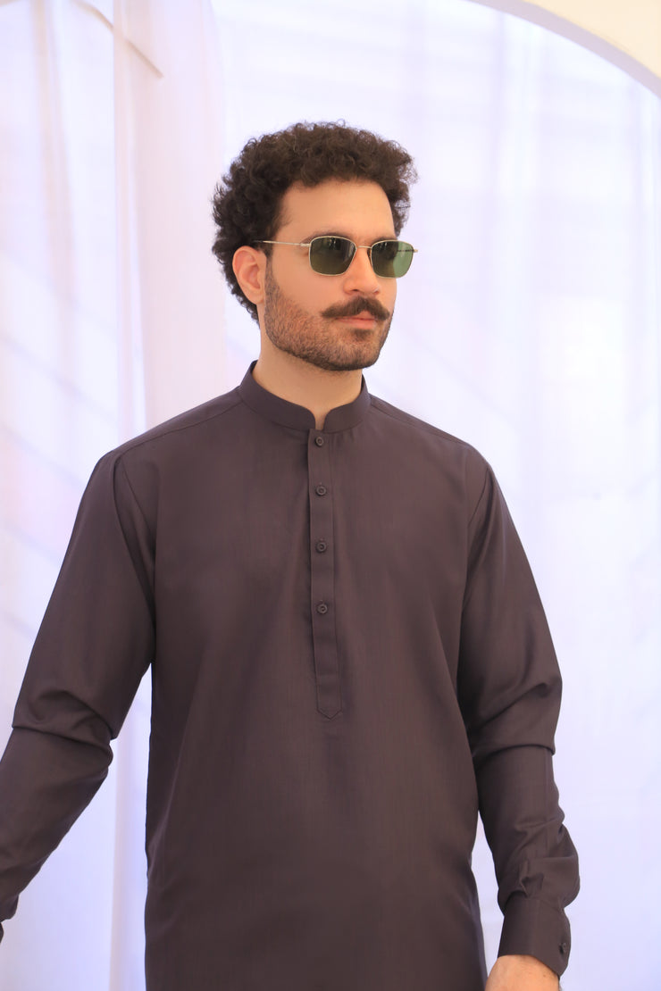 Stitched Woody Brown Kurta Shalwar