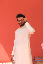 Stitched Off-White Kameez Shalwar