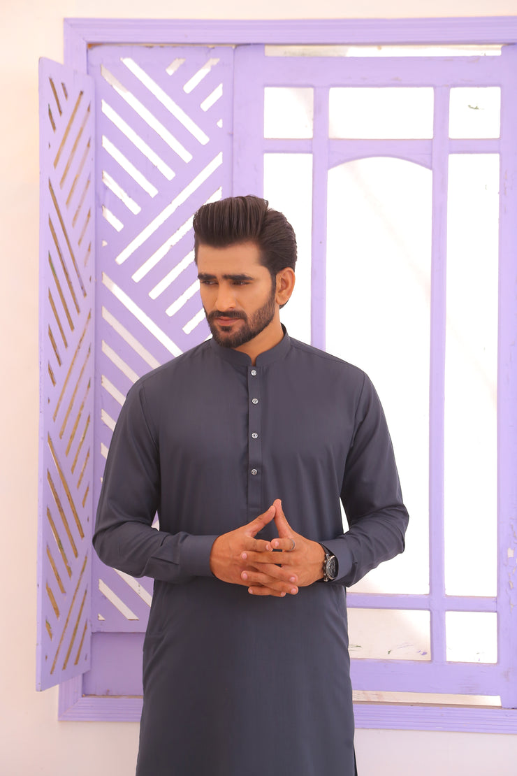 Stitched Grey Kurta Shalwar