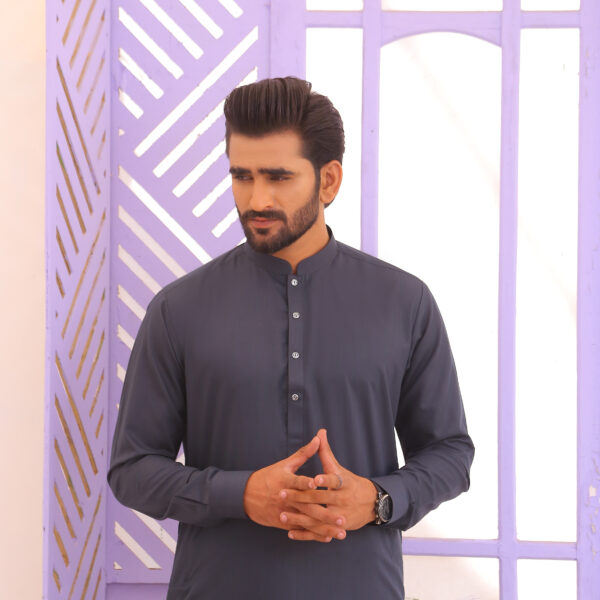 Grey Stitched Kurta Shalwar